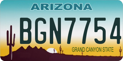 AZ license plate BGN7754