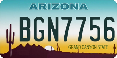 AZ license plate BGN7756
