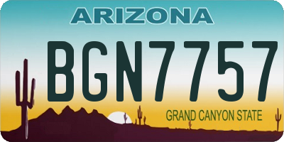 AZ license plate BGN7757