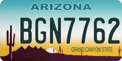 AZ license plate BGN7762