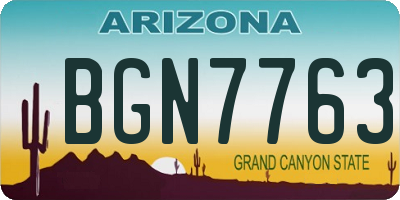AZ license plate BGN7763