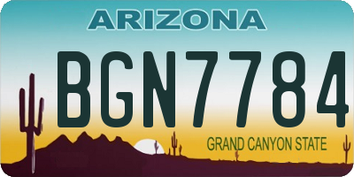AZ license plate BGN7784