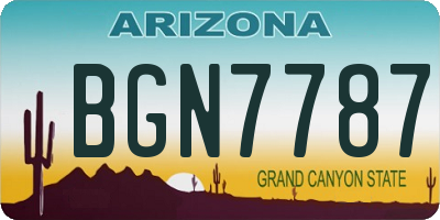 AZ license plate BGN7787