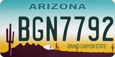 AZ license plate BGN7792