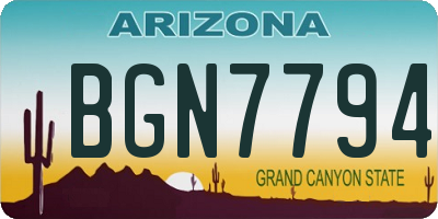 AZ license plate BGN7794