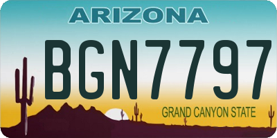 AZ license plate BGN7797
