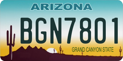 AZ license plate BGN7801