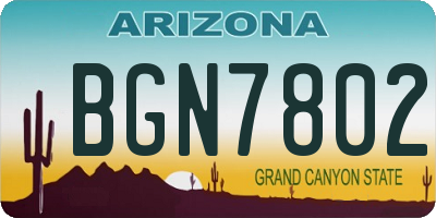 AZ license plate BGN7802