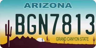 AZ license plate BGN7813