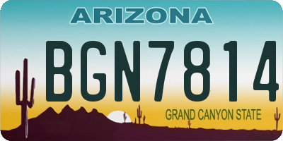 AZ license plate BGN7814