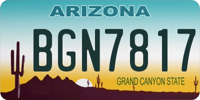 AZ license plate BGN7817