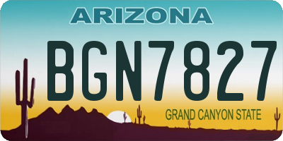 AZ license plate BGN7827
