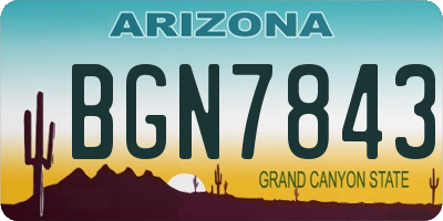AZ license plate BGN7843
