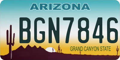 AZ license plate BGN7846