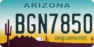 AZ license plate BGN7850
