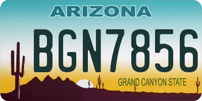 AZ license plate BGN7856