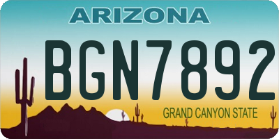AZ license plate BGN7892