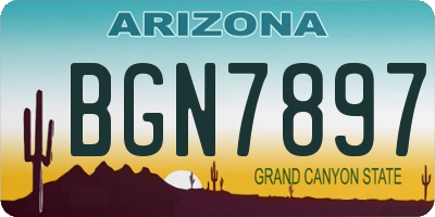 AZ license plate BGN7897