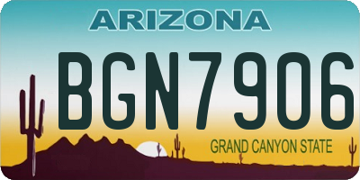 AZ license plate BGN7906