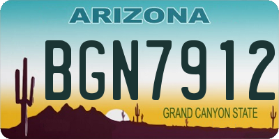 AZ license plate BGN7912