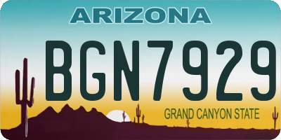 AZ license plate BGN7929