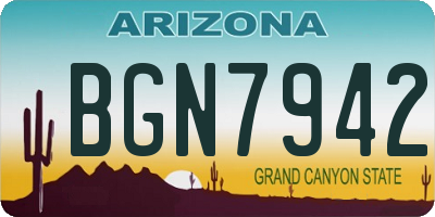 AZ license plate BGN7942