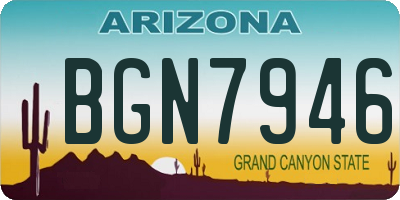 AZ license plate BGN7946