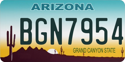 AZ license plate BGN7954