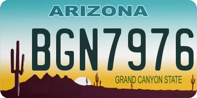 AZ license plate BGN7976