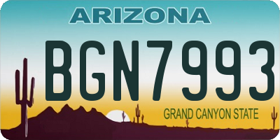 AZ license plate BGN7993
