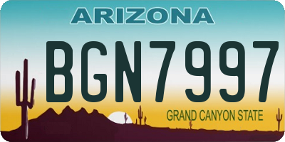 AZ license plate BGN7997