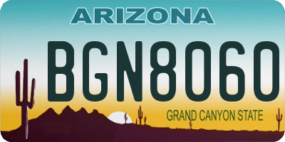 AZ license plate BGN8060