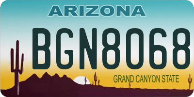 AZ license plate BGN8068