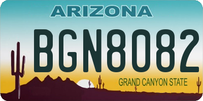 AZ license plate BGN8082
