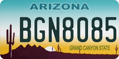 AZ license plate BGN8085