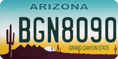 AZ license plate BGN8090