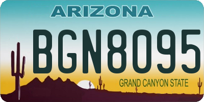 AZ license plate BGN8095