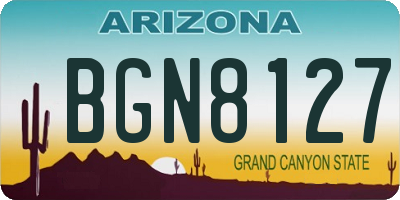 AZ license plate BGN8127