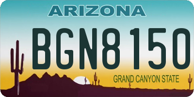 AZ license plate BGN8150