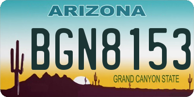 AZ license plate BGN8153