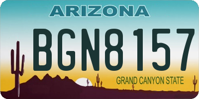 AZ license plate BGN8157