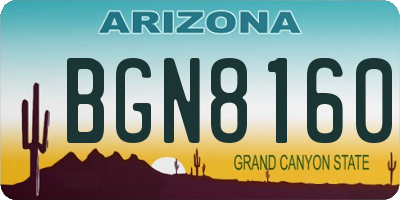 AZ license plate BGN8160
