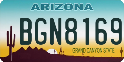 AZ license plate BGN8169