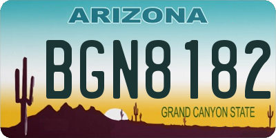 AZ license plate BGN8182