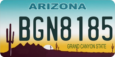 AZ license plate BGN8185