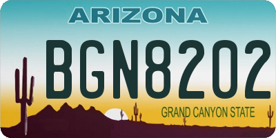 AZ license plate BGN8202