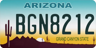 AZ license plate BGN8212