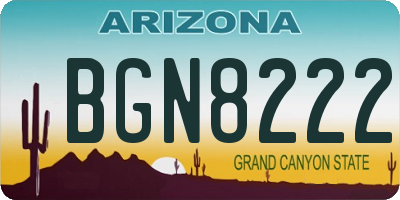 AZ license plate BGN8222