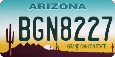 AZ license plate BGN8227