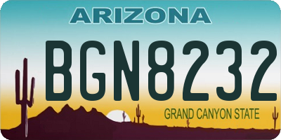 AZ license plate BGN8232